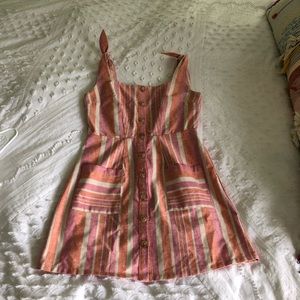 BNDI pink and orange striped sundress